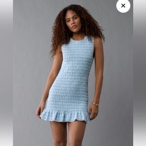 American Eagle Outfitters Sky Blue Smocked Dress Medium